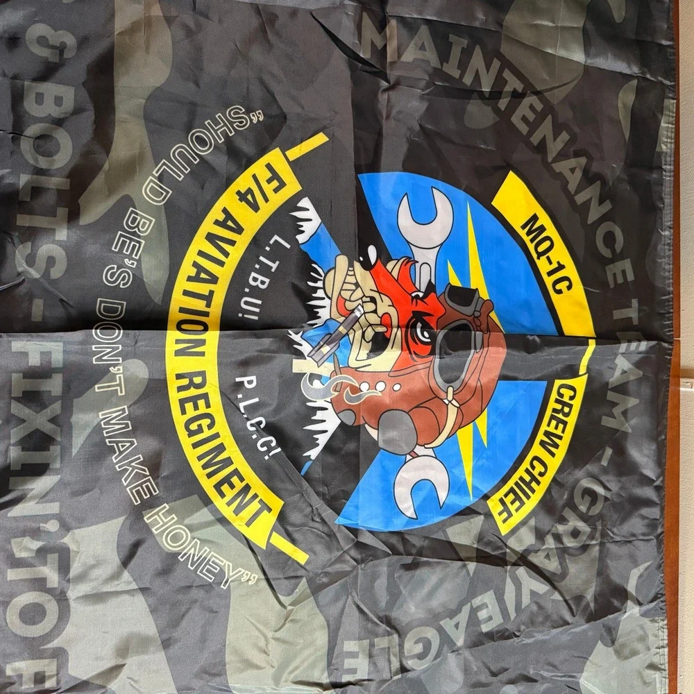 F/4 Aviation Regiment MQ-1C Gray Eagle Maintenance Team Camo Flag Banner